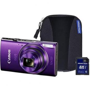 PowerShot IXUS 285 HS Purple Compact Camera Set (32GB SD, Case)