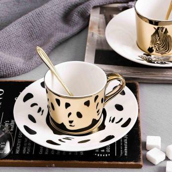 Tasse miroir en céramique 250ml avec soucoupe et cuillère