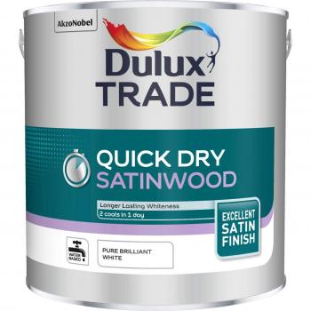 Dulux Trade Quick Dry Satinwood Pure Brilliant White 2.5L