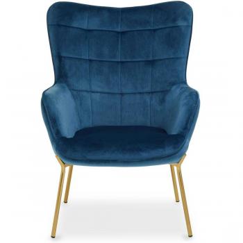 Luxurious Stockholm Blue Velvet Accent Chair