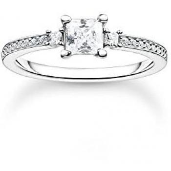 THOMAS SABO Ring Pavé – weißer Kristall, Zirkonia, Nr. 52/54/56/58/60