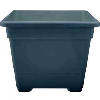 Vaso da giardino quadrato in plastica bianca, dimensione: 32 cm