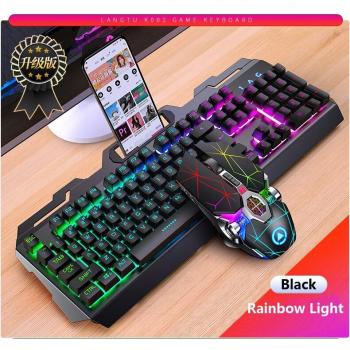 Clavier filaire rétroéclairé et souris Gaming silencieuse pour ordinateur portable