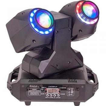 Lyre double tete wash & beam a led avec controle dmx 3 canaux