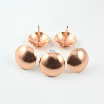 Rose Gold Upholstery Tacks Nails 50 Pieces 25mm