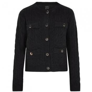 Dreimaster Damen Strickjacke Schwarz Regular Fit M/L