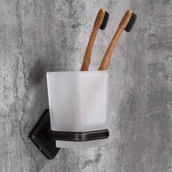 Brass and Ceramic Toothbrush Holder