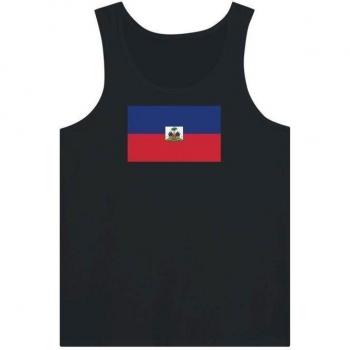 Unisex Haiti Flag Crop – Black, 100% Cotton, Tailored Style