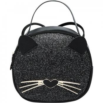 Sac à main en cuir noir avec sequins