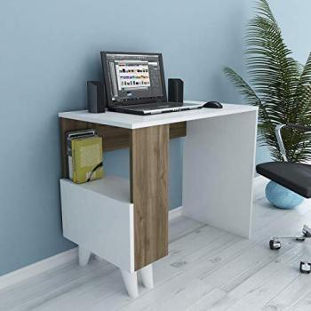 Scrivania Home Design Noce e Bianco 75x45 cm