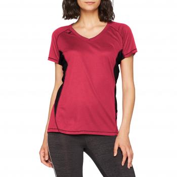 Regatta Women's Beijing T-Shirt Regular Fit Plain Crew Neck Short Sleeve T-Shirt, Pink (Hotpink/Blk), 10 UK (36 EU)