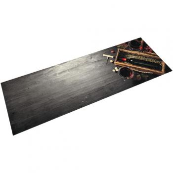 Tappeto da Cucina Lavabile Bottiglia Vino 60x180 cm in Velluto cod mxl 91046