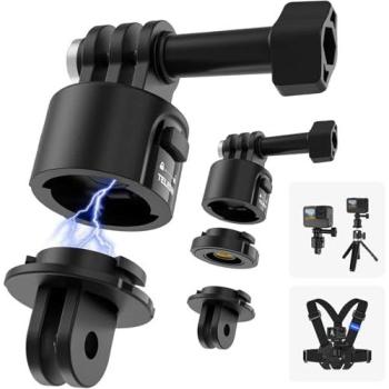 Snap‑On Magnetic Adapter (1/4″) – For GoPro, Insta360, and DJI Action Cameras