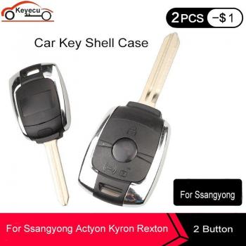 Fob de clé KEYECU 2 boutons pour SsangYong Actyon, Kyron, Rexton, Korando
