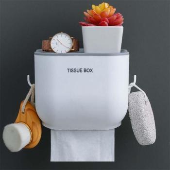 Soporte de Baño Integral: Papel Higiénico + Accesorio de Toalla Impermeable