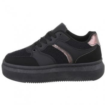 Ital-Design Damen Sportliche Sneaker Schwarz