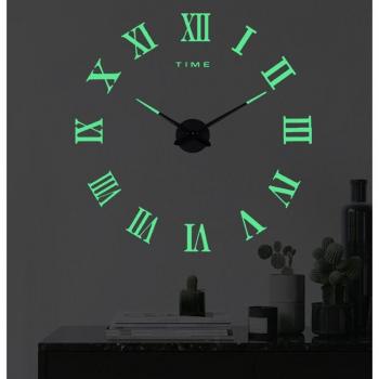 DIY 3D Mirror Sticker Wall Clock with Roman Numerals