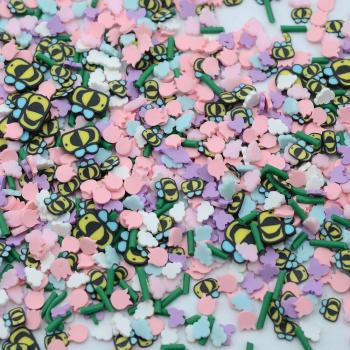 Bunte Herz Polymer Scheiben 100g