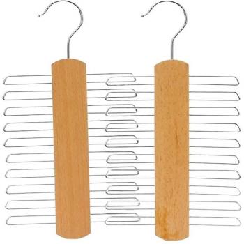 Soporte de corbatas de madera con clips antideslizantes