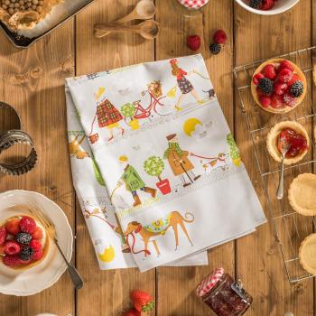 Walkies Animal Print Cotton Tea Towel