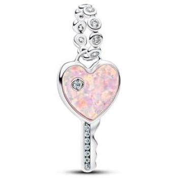 Tesorillo Brillante – Pandora Charm de llave corazón opalescente en plata