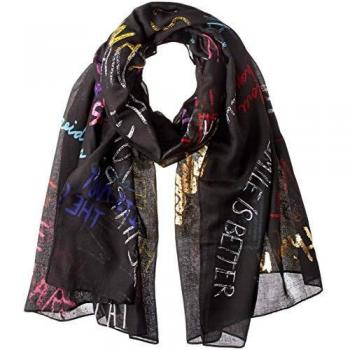 Nome: Desigual Pashmina Donna Foul Lettering 18Waw34 Nero Unico