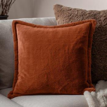 Kallu Faux Fur Pillow, 45x45 cm, Rust Finish