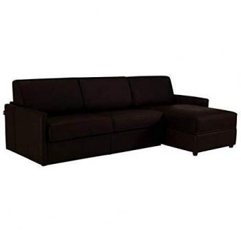 Canapé d'angle réversible SUN convertible EXPRESS 160 cm – Cuir Vachette Marron, Matelas 16 cm, Inside75