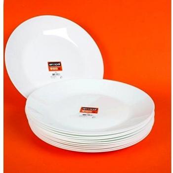 Plato de porcelana blanca de Arcopal de 25 cm de diámetro
