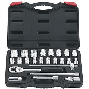 4 Steckschlüssel‑Satz 1/2 Zoll, 10‑32 mm, 24‑teiliger Nusskasten – Fervi 0620