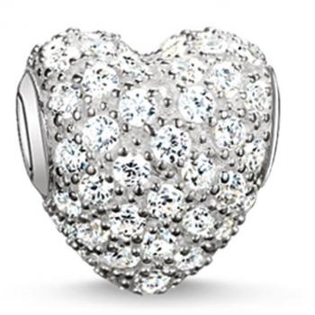 Bead de plata corazón pavé blanco Thomas Sabo