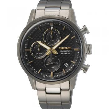 Seiko Men’s Black Gold Titanium OverSea Watch SSB391P1