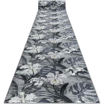 Grey Anti‑Skid Monstera Runner – 80 cm × 150 cm