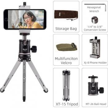 Trépied de Table XILETU MT26 + XT15 pour Appareil Photo DSLR et Smartphone