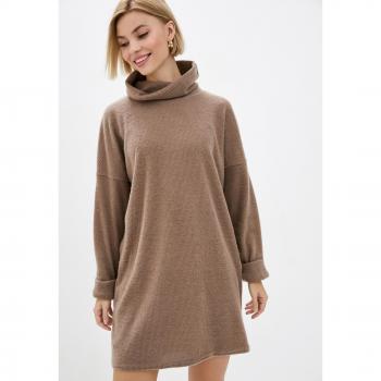 Khaki Cowl Neck Angora Swing Dress ISSA Plus XL