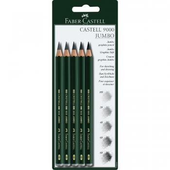 Crayons graphite Faber-Castell CASTELL 9000 Jumbo 5 pièces
