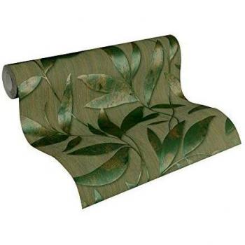 A.S. Création Siena 328801 Papier peint intissé motif floral vert métallisé 10,05 x 0,53 m