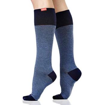 VIM&VIGR Mens’ Wide Calf Graduated Compression Socks – 15‑20 mmHg, Navy, Medium & Large