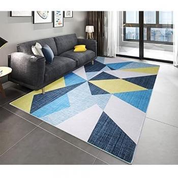 Tappeto Rettangolare Geometrico Moderno con Pelo Corto per Salotto, Cameretta, Sala, Corridoio, Soggiorno, 16