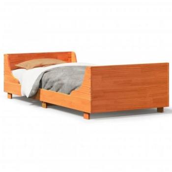 Bed Frame Wax Brown 75x190 cm Small Single Solid Wood Pine