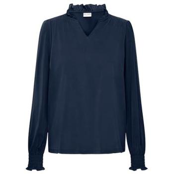 Pulz Jeans Damenbluse mit V-Ausschnitt – Lippa Blau (M)