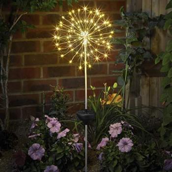 Starburst Silver Finish Solar Stake Light