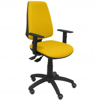 Silla Elche S bali amarillo brazos regulables ruedas de parqué
