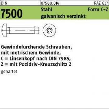 Gewindeschrauben Set 500er Pack DIN 7500 PZ CM 6x40-Stahl verzinkt