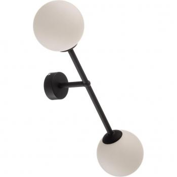 Lampe murale Alison 60 cm, double tête, noir et blanc