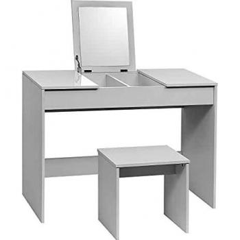 Damaurion White Vanity Table with Mirror