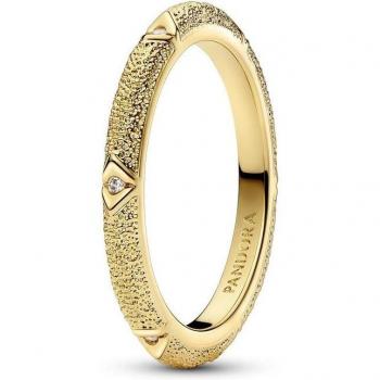 Pandora ME Damenring Struktur & Steine Goldfarben 163322C01