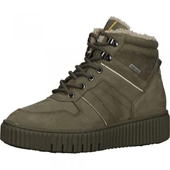 Tamaris Damen Stiefeletten Khaki mit Kunstfell 37