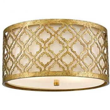 Arabella 2-Light Flush Mount Ceiling Light Finish in Gold