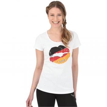 Trigema Damen-Kussschnitt-Shirt in den Farben der Bundesflagge